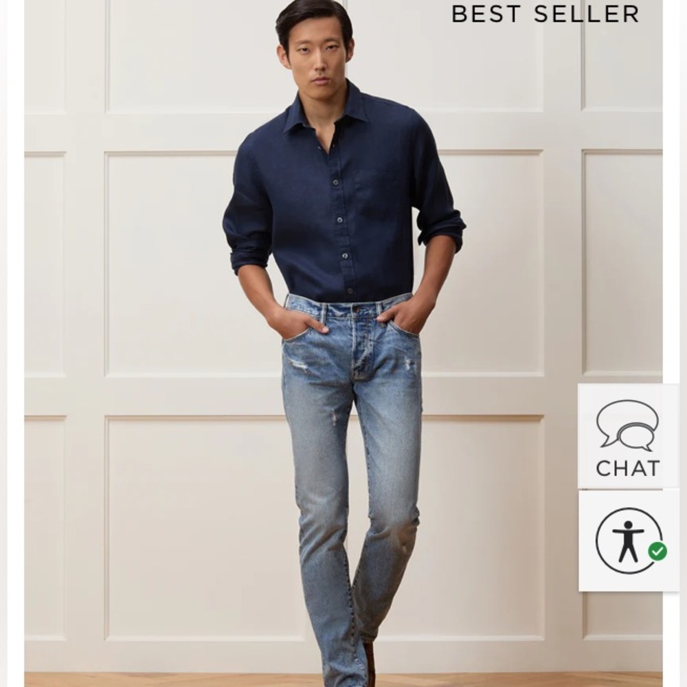 Todd Snyder Slim Selvedge Jean in Destroyed Wash 30X32